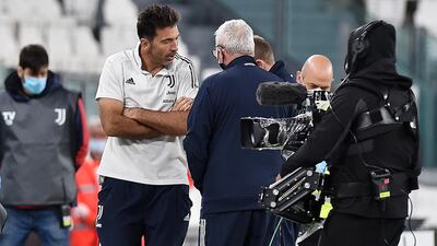 Juventus' goalkeeper Gianluigi Buffon at the Allianz Stadium prior to the cancelled match against Napoli. EPA