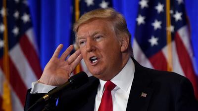 US president-elect Donald Trump addresses a press conference at Trump Tower in New York on January 11, 2017. Timothy A Clary / AFP