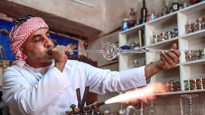 Glass blowing is environmentally sustainable and is being appreciated by a new generation in the UAE Victor Besa/The National Section: NA Reporter: