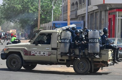 Riot police pictured during clashes after the announcement of the results of the country's presidential run-off in February. AFP