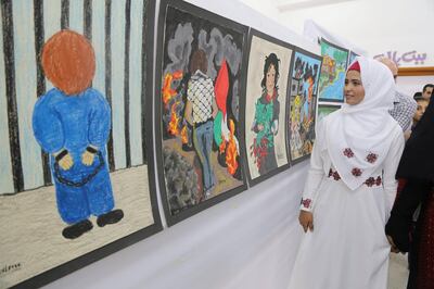 Palestinian NGO Tamer Institute facilitates many initiatives alongside the Matloub/ Wanted project, including community art shows such as this by Shaima Ketati