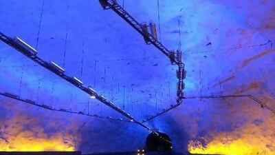 The 24.5km-long Laerdal tunnel.