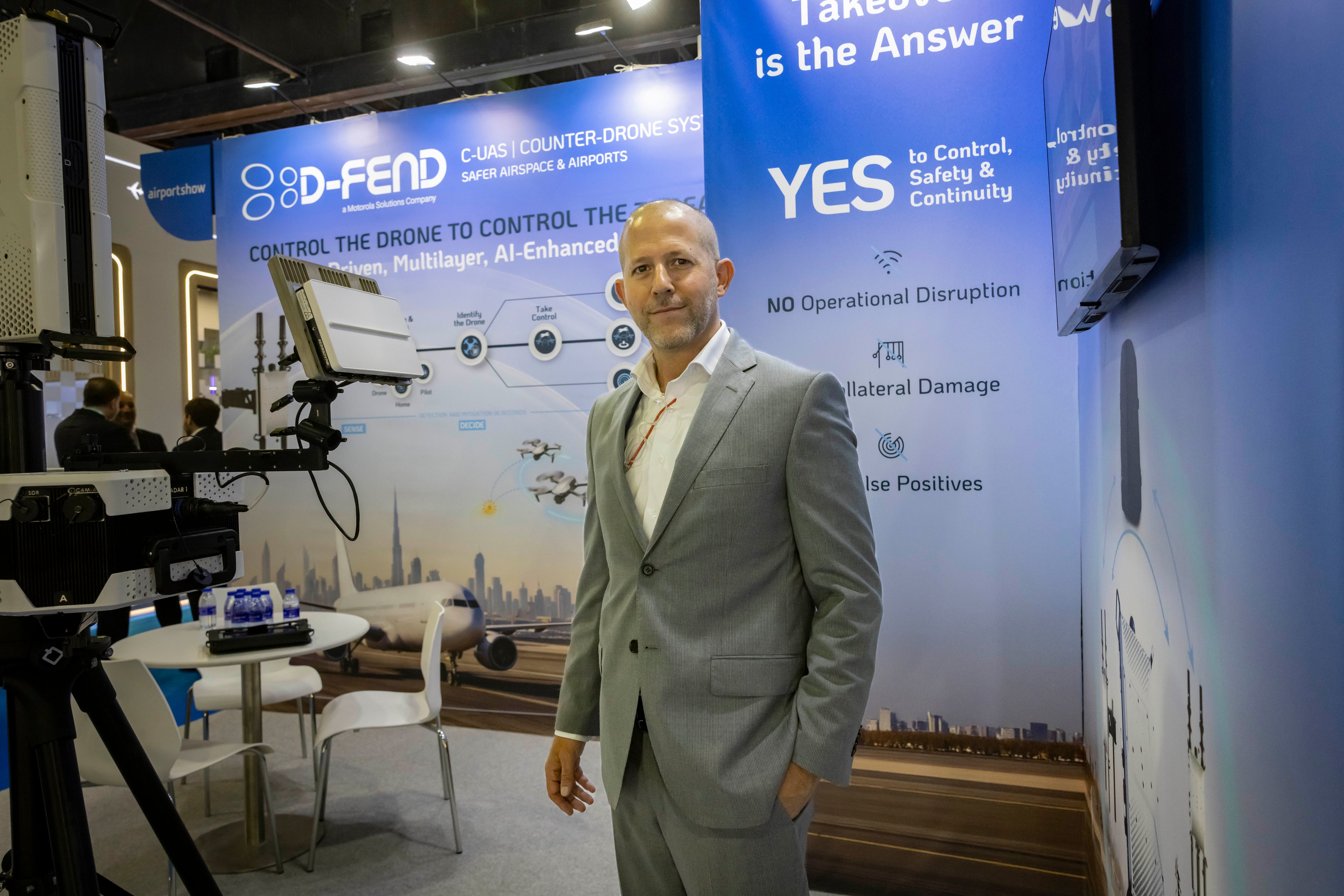 Udi Lowy, sales director at D-Fend Solutions drone defence company. Antonie Robertson / The National
