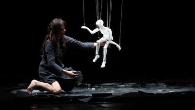 French artist and puppeteer Elise Vigneron performs at the Carthage International Puppet Arts Festival in Tunisia. EPA