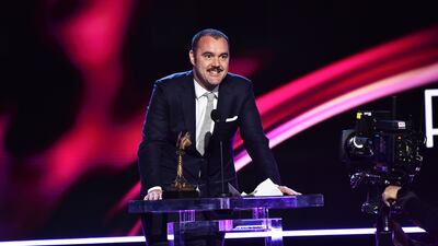 Eduard Grau accepts the award for Best Cinematography for 'Passing'. AP Photo