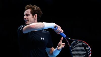 Andy Murray plays a forehand. Julian Finney / Getty Images