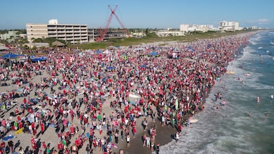 Many of the spectators turned up wearing Santa Claus costumes. Reuters