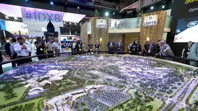 The Dubai Parks and Resorts stand included a huge model which attracted plenty of attention. Pawan Singh / The National