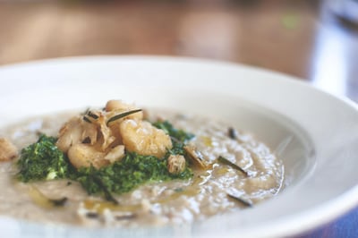 Butter bean and rosemary soup with kale pesto. Courtesy Scott Price