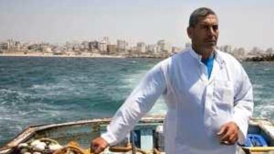 Fisherman Naheth Abu Ameera, leaving port in Gaza City, says he considers himself lucky if he makes the equivalent of Dh40 a day.