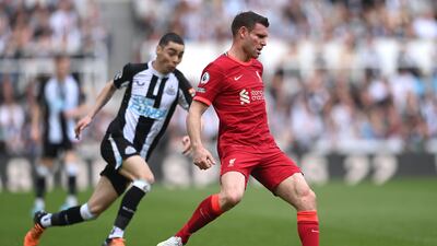 Liverpool's James Milner in action in the Premier League match against Newcastle United at St James' Park. Getty