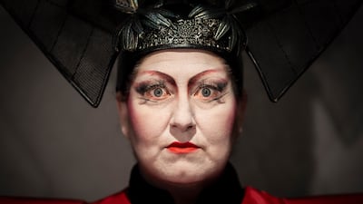 Italian soprano Anna Pirozzi portrayed as Turandot poses for a backstage portrait before a performance of Giacomo Puccini's opera at the Teatro Real opera house in Madrid, Spain, Friday, July 14, 2023. For the past eight years, Madrid’s Teatro Real opera house has held a week of opera broadcasting shows that have been staged in the theater to towns and cities around Spain for free. The aim is to try to spread interest in the art form among the public and rid it off its elitist tag. This July, the highlight was Giacomo Puccini’s masterpiece, Turandot. (AP Photo / Bernat Armangue)