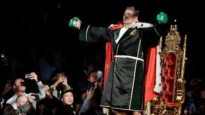 Tyson Fury arrives in the arena.
