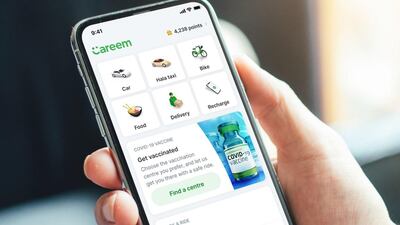 Careem rolled out a new feature in its app that provides customers with information on getting vaccinated. Courtesy Careem