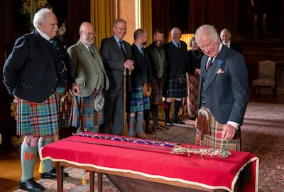 The Elizabeth Sword forms part of the Honours of Scotland and will be presented to the king during the service.