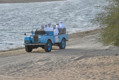 Officials are given a tour of Marmoom Desert Conservation Reserve. Wam