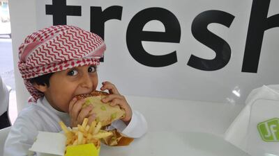 A child enjoys a meal at Just Falafel. The company is to expand in America. (Courtesy Just Falafel)