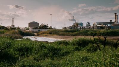 The Groupe Chemique Tunisien factories pump radioative phosphogypsum, sulfuric acid and other toxic compounds into the sea, and flare noxious gases into the air as the produce fertilizer from Tunisia's main natural resource, phosphate. Erin Clare Brown / The National