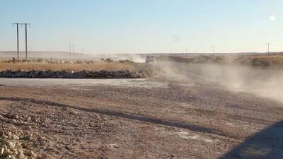 A destroyed road by the war, between Raqqa and Tapqa dam. Photo by Daham Alasaad