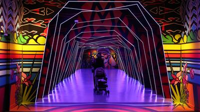 Australian migrants tell their 'welcome stories' through visual installations at the pavilion. All photos: Pawan Singh / The National