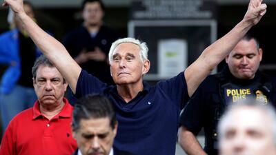 Roger Stone: charged, awaiting trial. The self-described "dirty trickster" of politics has been long-time Republican consultant since the days of Ronald Regan. He has now been indicted on one count of obstruction, five counts of false statements and one count of witness tampering. He is yet to stand trial. AP