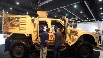 The deal will include more than 4,500 vehicles similar to this Oshkosh Mrap on display at a military exhibition in Abu Dhabi. Sammy Dallal / The National