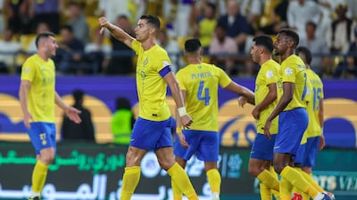 Cristiano Ronaldo took his league goals tally to 32, leaving him just three short of the SPL's single-season record with four games to play. Getty Images