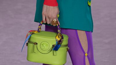 A look from at Versace's spring/summer 2022 presentation in Milan. EPA