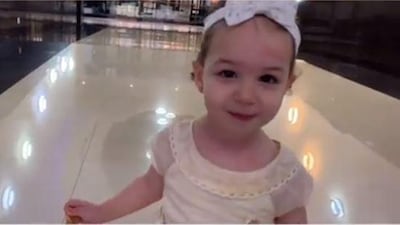 Leen Farghali runs around, seemingly fully recovered, three months after falling from a 10th floor flat in Ras Al Khaimah Mundher Al Muzaki