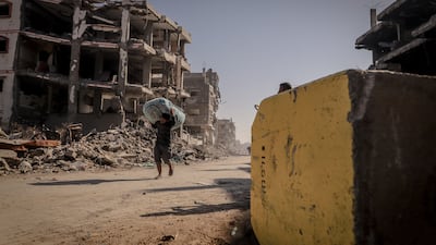 Palestinians in Gaza seek safety after the Israeli army expanded the so-called Yellow Line where its forces are stationed. Israel directly controls more than half the enclave. Getty