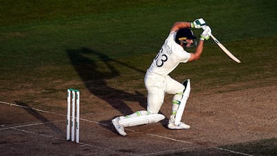 England's Jos Buttler batting at The Oval. PA