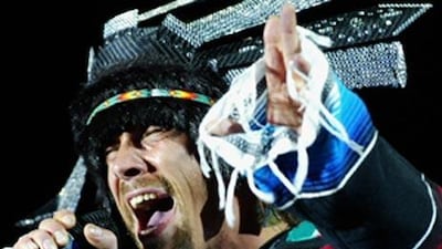 Jay Kay, lead singer of the British band Jamiroquai performs on stage during a concert in Tocancipa, near Bogot, Colombia, on March 30, 2006.