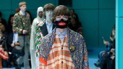 A similar item on the runway at Gucci's autumn/winter 2018 show. Courtesy of Gucci