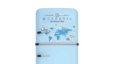 Map Fridge Magnet: Mapnetic is a magnetic, dry wipe world map set that allows you to document your own or a loved ones travels. Courtesy of Wamli