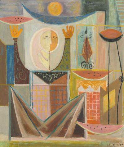 Jewad Selim's work, The Watermelon Seller, sold at Christie's London for £668,750. Wikimedia Commons