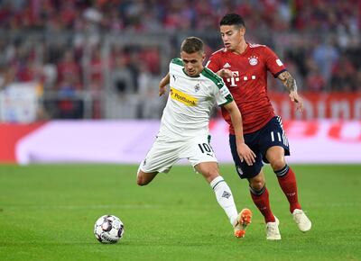 Belgian forward Thorgan Hazard, left, was instrumental in Borussia Monchengladbach's win over Bayern Munich at the weekend. AFP