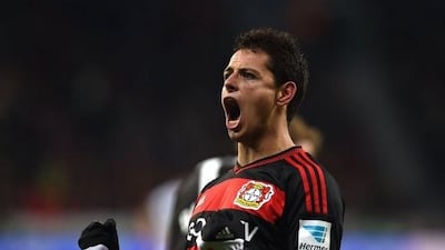 Javier Hernandez is fourth in the Bundesliga in goals for Bayer Leverkusen this season. Patrik Stollarz / AFP