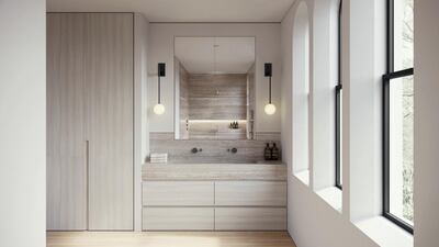 The bathroom in the Dubai Hills project. Courtesy Alix Lawson