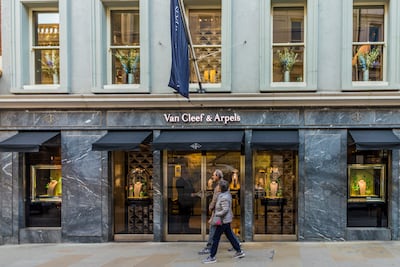 Van Cleef & Arpels shops in London are among those offering customers 'anonymised bags' in a move to prevent street robberies. Getty Images