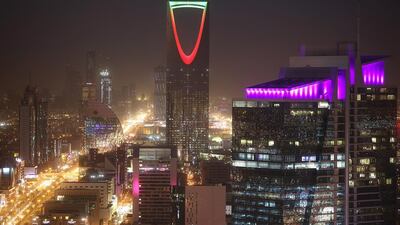 The Kingdom Tower lit up in Riyadh. The Vision 2030 transcript splits its planning ecosystem into three main sectors: the government; the private sector; and the non-profit sector. Simon Dawson / Bloomberg