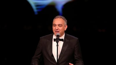 Festival director Mohamed Hefzy speaks during the closing ceremony of the 41st Cairo International Film Festival. Reuters