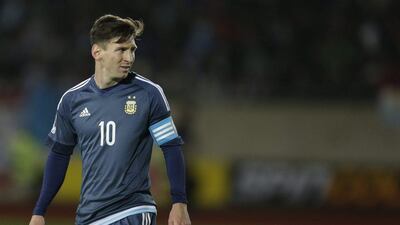 Lionel Messi in action for Argentina against Uruguay at the Copa America. Natacha Pisarenko / AP Photo / June 16, 2015