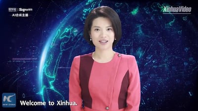 A screenshot of the video posted by China Xinhua News showing the world's first female AI news anchor. Courtesy China Xinhua News