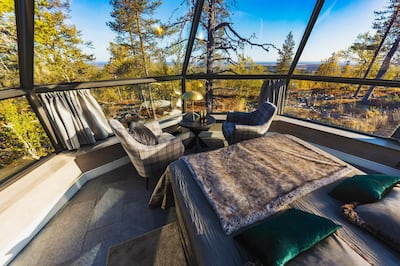 One of the 24 glass igloos at Golden Crown Igloos in Levi. Photo by Ilkka Vayrynen