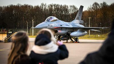 A F-16 jet fighter of Royal Dutch Air Force returns at the air base in Volkel, southern Netherlands. The Dutch Air Force took part in the Air Task Force Middle East mission to fight against ISIS in Iraq and Eastern Syria. EPA