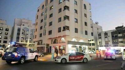 After climbing concrete pillar and aluminum barrier a child fell from the balcony of the second floor in a building in Abu Dhabi.