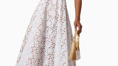 Eyelet dress, Dh9,800, Michael Kors, Ounass. Photo: Ounass