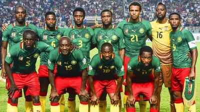 Cameron team photo taken during World Cup qualifying on October 13, 2013. EPA Photo