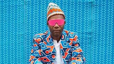 Many of Hassan Hajjaj’s prints feature his signature, brightly coloured handmade frames that are made from common materials, such as tyre treads or soda cans. Photos courtesy of Hassan Hajjaj