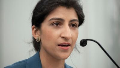 Lina Khan speaks during her confirmation hearing on Capitol Hill in Washington. AP